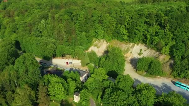 Hillside Zlota Street Zloty Stok Aerial View Poland Высококачественные Кадры — стоковое видео