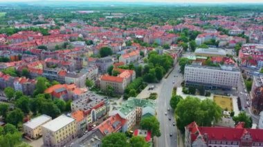 Panorama Houses Legnica Domy Aerial View Poland. High quality 4k footage