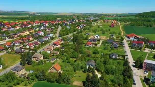 Beautiful Panorama Kamieniec Zabkowicki Aerial View Poland High Quality Footage — Video