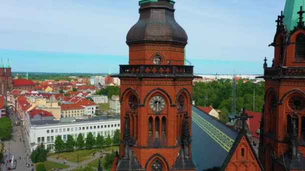 Peter Paul Cathedral Legnica Katedra Piotra Pawla Aerial View Poland — Stockvideo