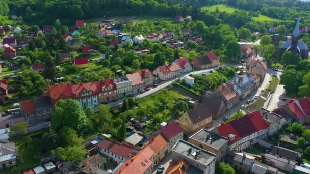 Hill Swieta Jadwiga Zloty Stok Wzgorze Aerial View Poland High — Video Stock