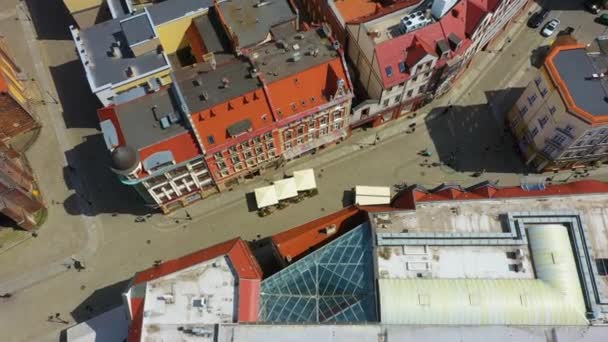 Mariacki Square Legnica Plac Aerial View Polen Hoge Kwaliteit Beeldmateriaal — Stockvideo