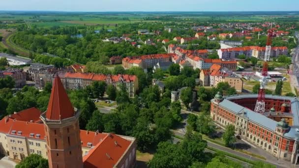 Northern Panorama Legnica Aerial View Poland Vysoce Kvalitní Záběry — Stock video