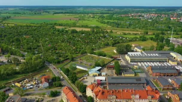 Panorama Allotment Gardens Legnica Ogrody Dzialkowe Aerial View Poland High — Stok video