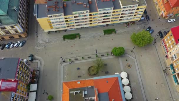 Market Square Old Town Legnica Stare Miasto Aerial View Poland — Stok video