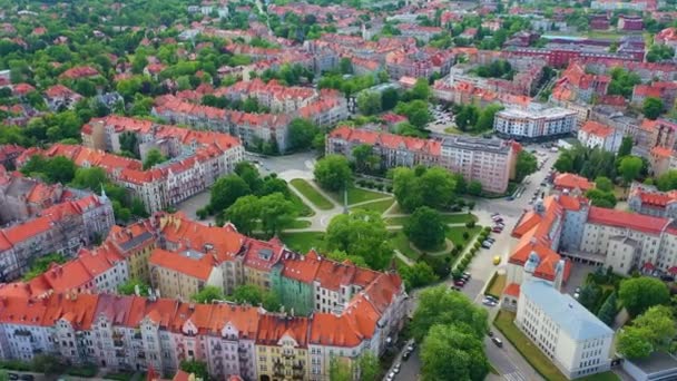 Orlat Lwowskich Square Legnica Park Aerial View Poland High Quality — 图库视频影像