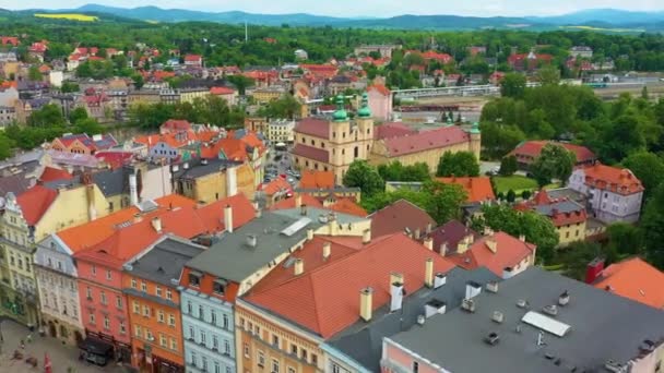 Mosteiro Franciscano Klodzko Klasztor Vista Aérea Polônia Imagens Alta Qualidade — Vídeo de Stock