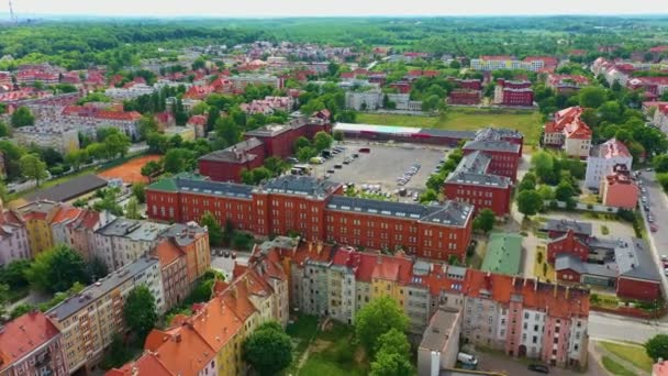 Collegium Witelon State University Legnica Aerial View Poland High Quality — ストック動画