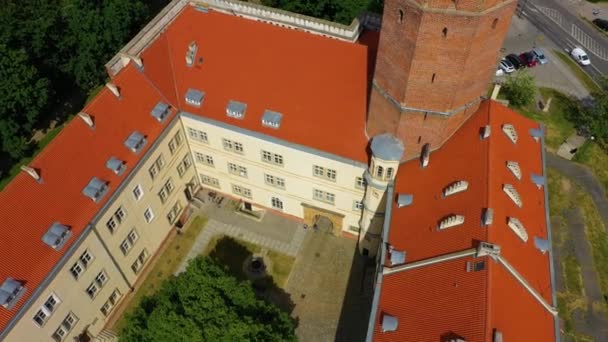 Piast Castle Legnica Zamek Piastowski Aerial View Poland High Quality — Stok video