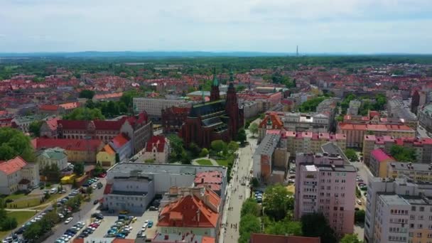 Peter Paul Cathedral Legnica Katedra Piotra Pawla Aerial View Poland — 图库视频影像