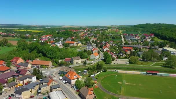 Beautiful Panorama Kamieniec Zabkowicki Aerial View Polandv High Quality Footage — Stockvideo