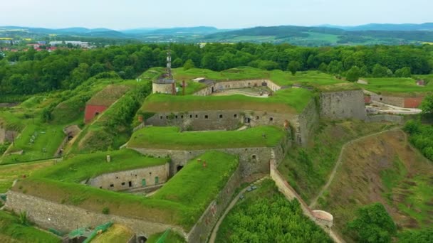 Fortress Klodzko Twierdza Aerial View Poland High Quality Footage — Vídeo de stock