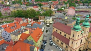 Iron Bridge Unity Plac Jednosci Klodzko Aerial View Poland. High quality 4k footage