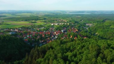 Beautiful Landscape Mountains Zloty Stok Gory Krajobraz Aerial View Poland. High quality 4k footage