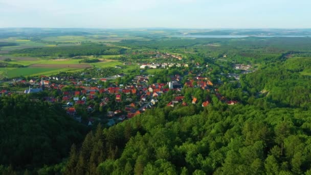 Красивые Ландшафтные Горы Zloty Stok Gory Krajobraz Aerial View Poland — стоковое видео