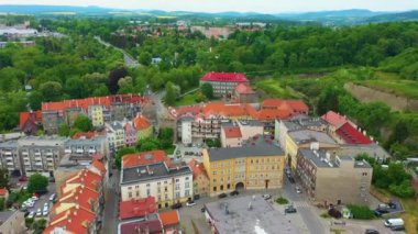 Panorama Primary School Klodzko Szkola Aerial View Poland. High quality 4k footage