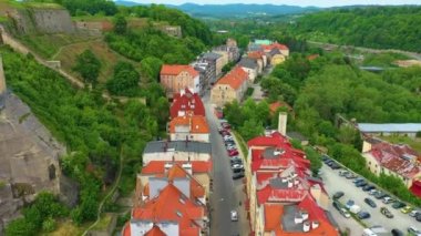 Fortress Street Lukasinskiego Klodzko Twierdza Aerial View Poland. High quality 4k footage