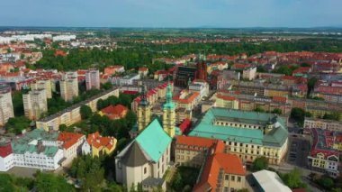 Panorama Evleri Legnica Domy Havacılık Görünümü Polonya. Yüksek kalite 4k görüntü