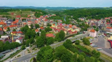 Panorama Station River Klodzko Aerial View Poland. High quality 4k footage