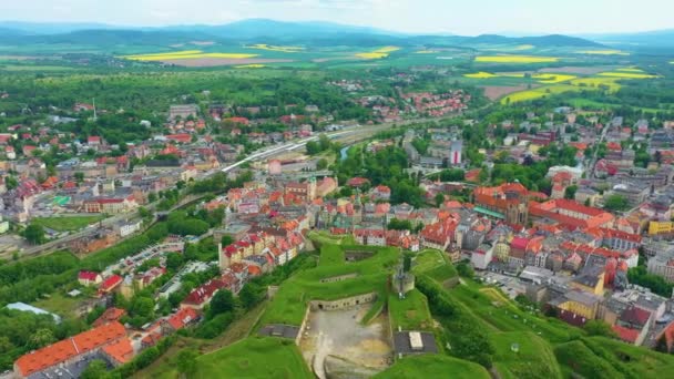 Panorama Fortaleza Klodzko Twierdza Vista Aérea Polônia Imagens Alta Qualidade — Vídeo de Stock
