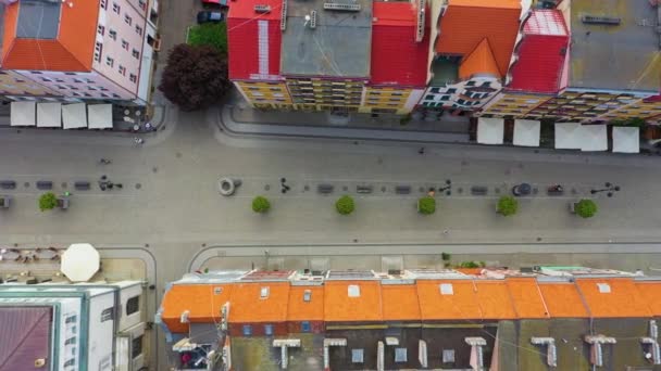 Market Square Old Town Legnica Stare Miasto Aerial View Poland — Stok video