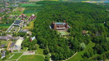 Palace Of Marianna Oranska Kamieniec Zabkowicki Castle Zamek Aerial View Poland. High quality 4k footage
