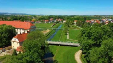 Blonie Yürüyen Bölge Kamieniec Zabkowicki Hava Görüntüsü Polonya. Yüksek kalite 4k görüntü