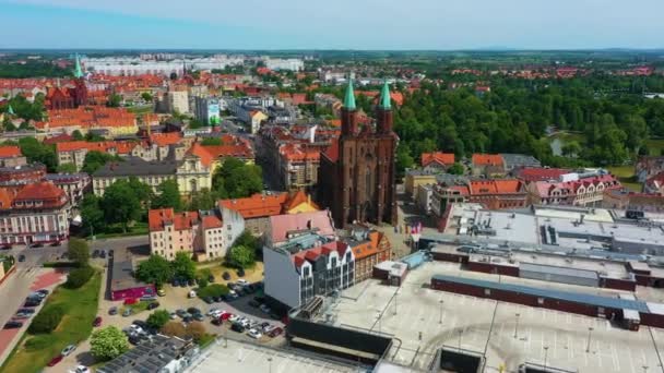 Художня Галерея Piastow Legnica Kosciol Aerial View Poland Кадри Високої — стокове відео