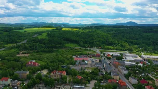 파노라마 Panorama Mountains Houses Swiebodzice 폴란드의 산이다 고품질 — 비디오