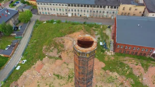 Chimney Swiebodzice Komin Aerial View Poland High Quality Footage — Wideo stockowe