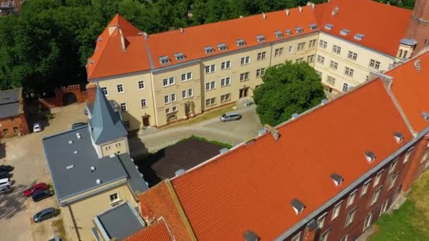 Piast Castle Legnica Zamek Piastowski Aerial View Poland High Quality — 图库视频影像