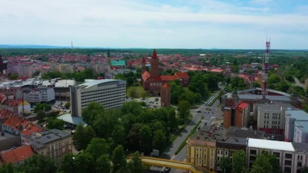 Piast Kalesi Legnica Zamek Piastowski Hava Manzarası Polonya Yüksek Kalite — Stok video