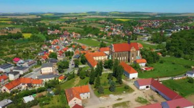 Beautiful Panorama Of Kamieniec Zabkowicki Aerial View Poland. High quality 4k footage