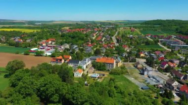 Beautiful Panorama Of Kamieniec Zabkowicki Aerial View Poland. High quality 4k footage