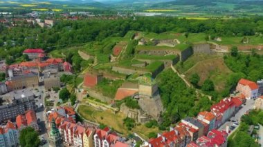 Fortress Klodzko Twierdza Aerial View Poland. High quality 4k footage