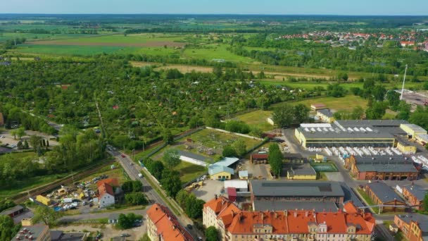 Панорама Авіаційний Сад Legnica Ogrody Dzialkowe Aerial View Poland Кадри — стокове відео