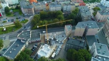 Crane Caddesi Swidnica Zuraw Hava Görüntüsü Polonya. Yüksek kalite 4k görüntü