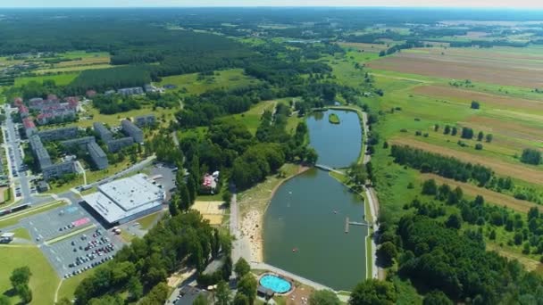 水上公园Lewityn Pabianice Aerial View Poland 高质量的4K镜头 — 图库视频影像