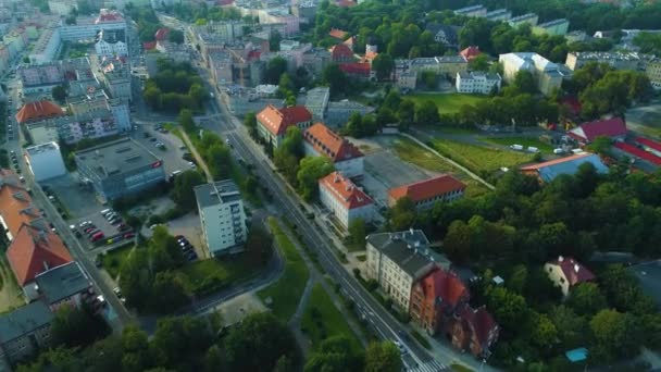 Beautiful Panorama Swidnica Aerial View Poland High Quality Footage — Vídeo de stock