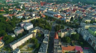 Beautiful Panorama Of Swidnica Aerial View Poland. High quality 4k footage