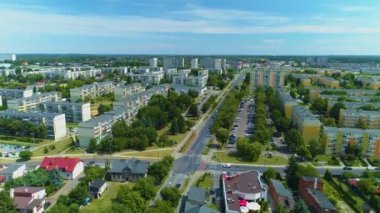 Beautiful Panorama Of Pabianice Aerial View Poland. High quality 4k footage