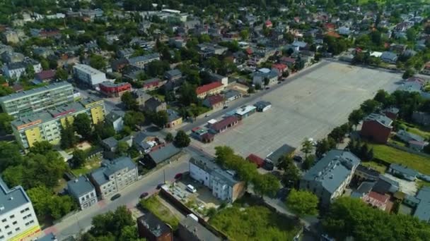 Market Square Pabianice Rynek Aerial View Poland High Quality Footage — Wideo stockowe