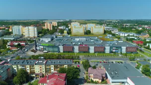Focus Mall Piotrkow Trybunalski Shopping Center Galeria Aerial View Poland — Stok video