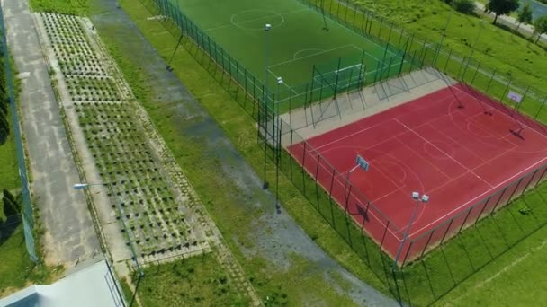 Campo Futebol Piotrkow Trybulanski Boisko Aerial View Poland Imagens Alta — Vídeo de Stock