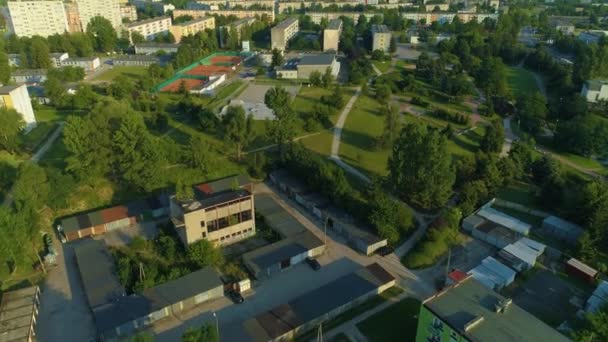 Solidarity Park Solidarnosci Radomsko Aerial View Poland High Quality Footage — Wideo stockowe