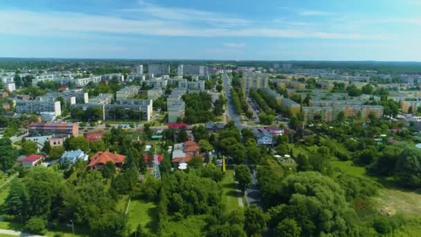 Beautiful Panorama Pabianice Aerial View Poland High Quality Footage — Stockvideo