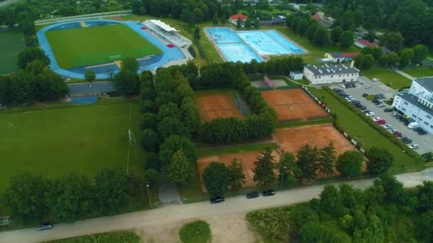 Pistas Tenis Swidnica Korty Tenisowe Vista Aérea Polonia Imágenes Alta — Vídeos de Stock