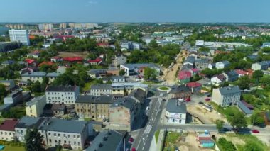 Beautiful Panorama Piotrkow Trybunalski Aerial View Poland. High quality 4k footage