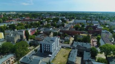 Beautiful Panorama Of Pabianice Aerial View Poland. High quality 4k footage