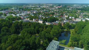 Güzel Panorama Tomaszow Mazowiecki Hava Manzaralı Polonya. Yüksek kalite 4k görüntü